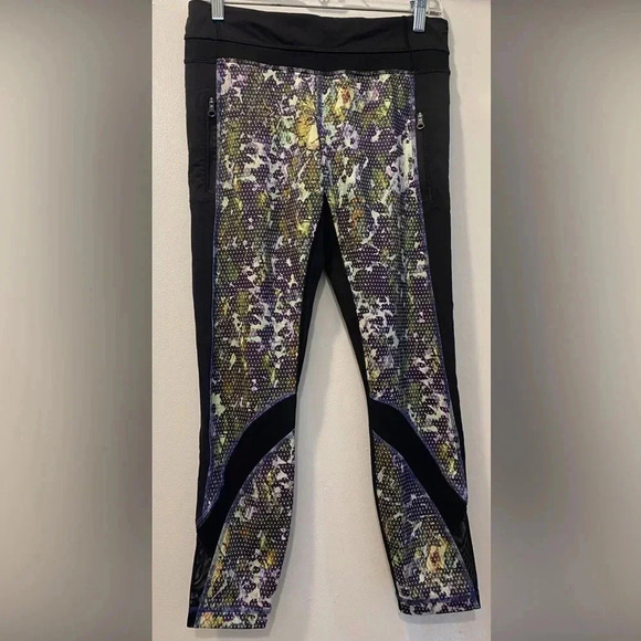 Lululemon Inspire Tights II Full-On Luxtreme (mesh) Floral Sport Sz 8 - Picture 1 of 10